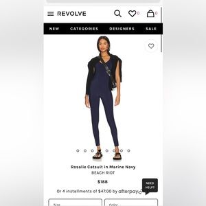 Beach Riot Rosalie Catsuit Sport Onesie Jumpsuit